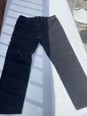 Black Men's Studded Jeans - Modern Slim Fit
